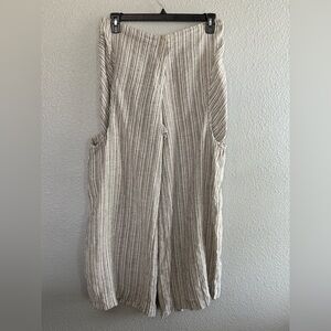 Crea Concept Deep Side Pockets Wide Leg EU Size 44 Linen Lagenlook